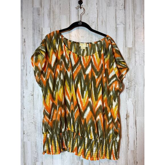 Women's Michael Kors Blouse Mulitcolored Abstract Top 2X - Picture 1 of 4